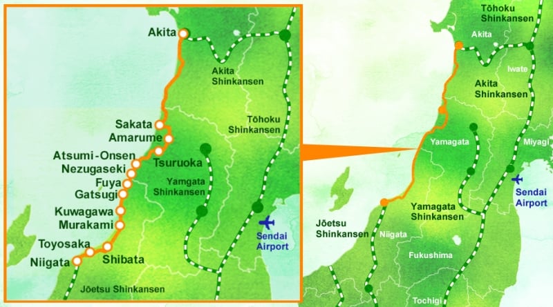 route map of kirakira uetsu and kairi