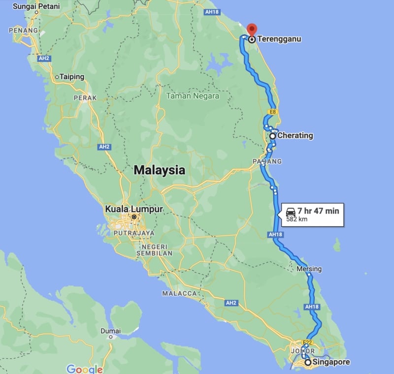 malaysia road trip: singapore to cherating