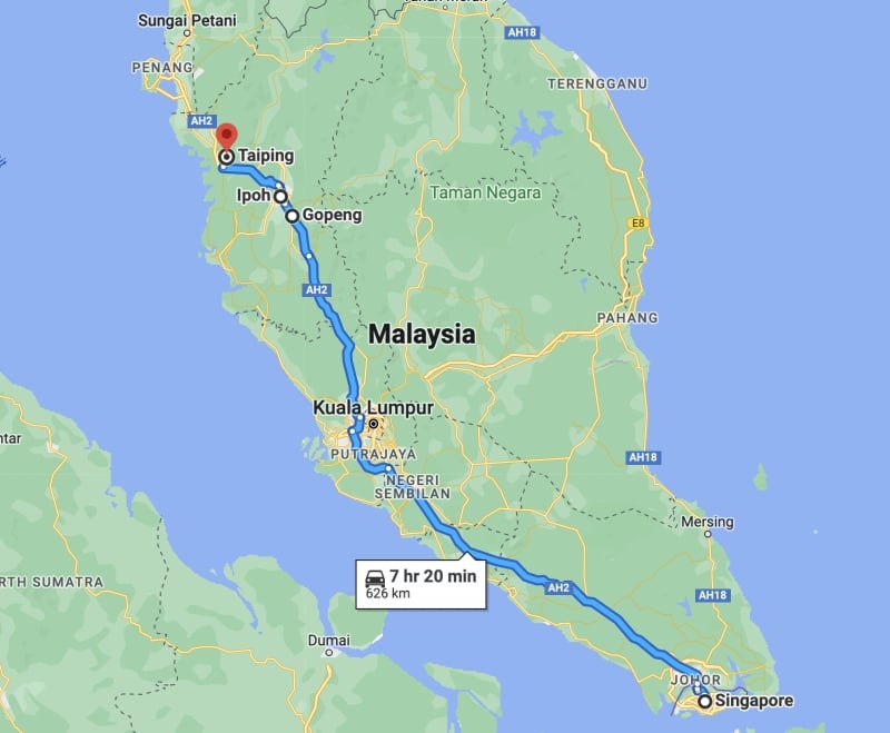 malaysia road trip: singapore to taiping