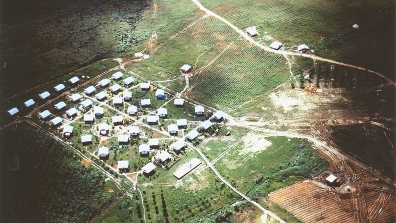 aerial view of jonestown