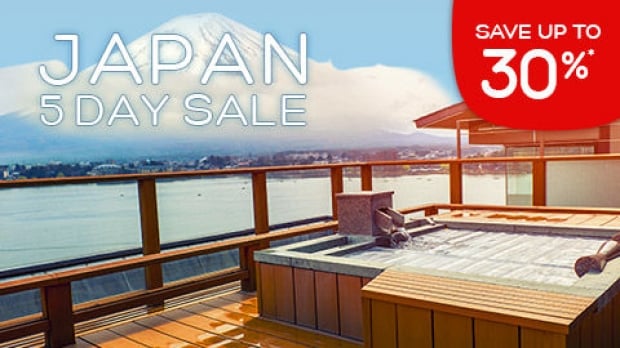 Japan 5 Day Sale with Up to 30% Savings on Accommodation in Hotels.com