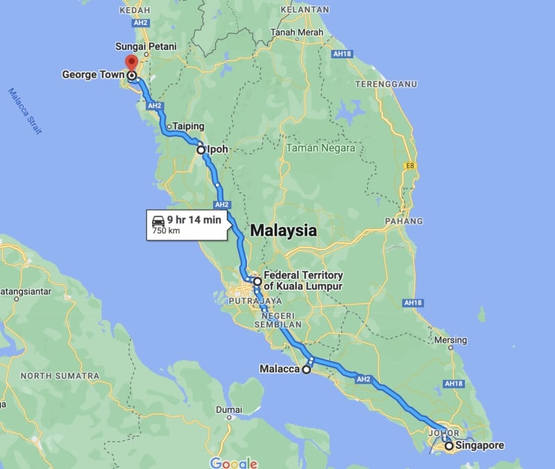 malaysia road trip: singapore to penang