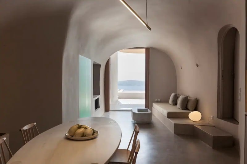 interiors airbnbs in santorini