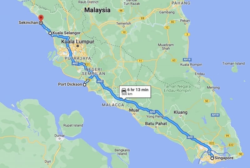 malaysia road trip: singapore to sekinchan