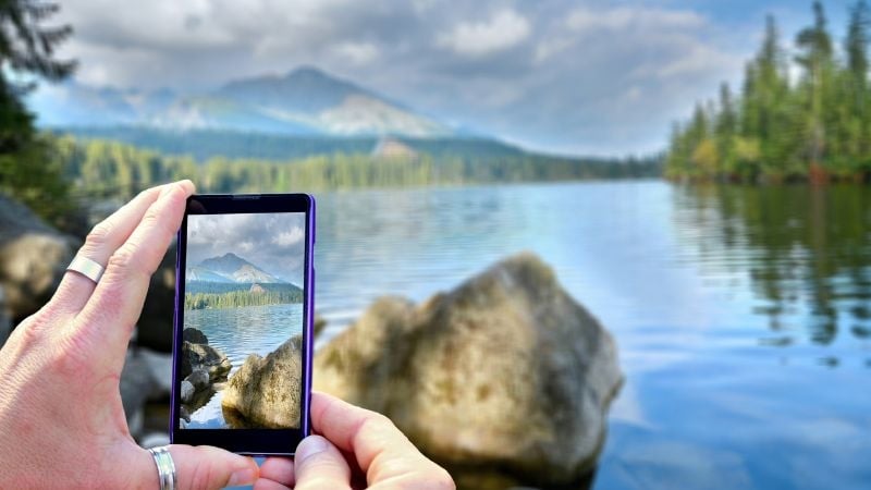taking photo of scenery