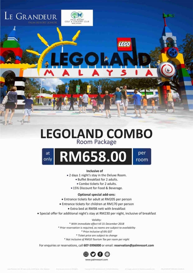 Stay and Play with Le Grandeur Palm Resort and Legoland Promotion