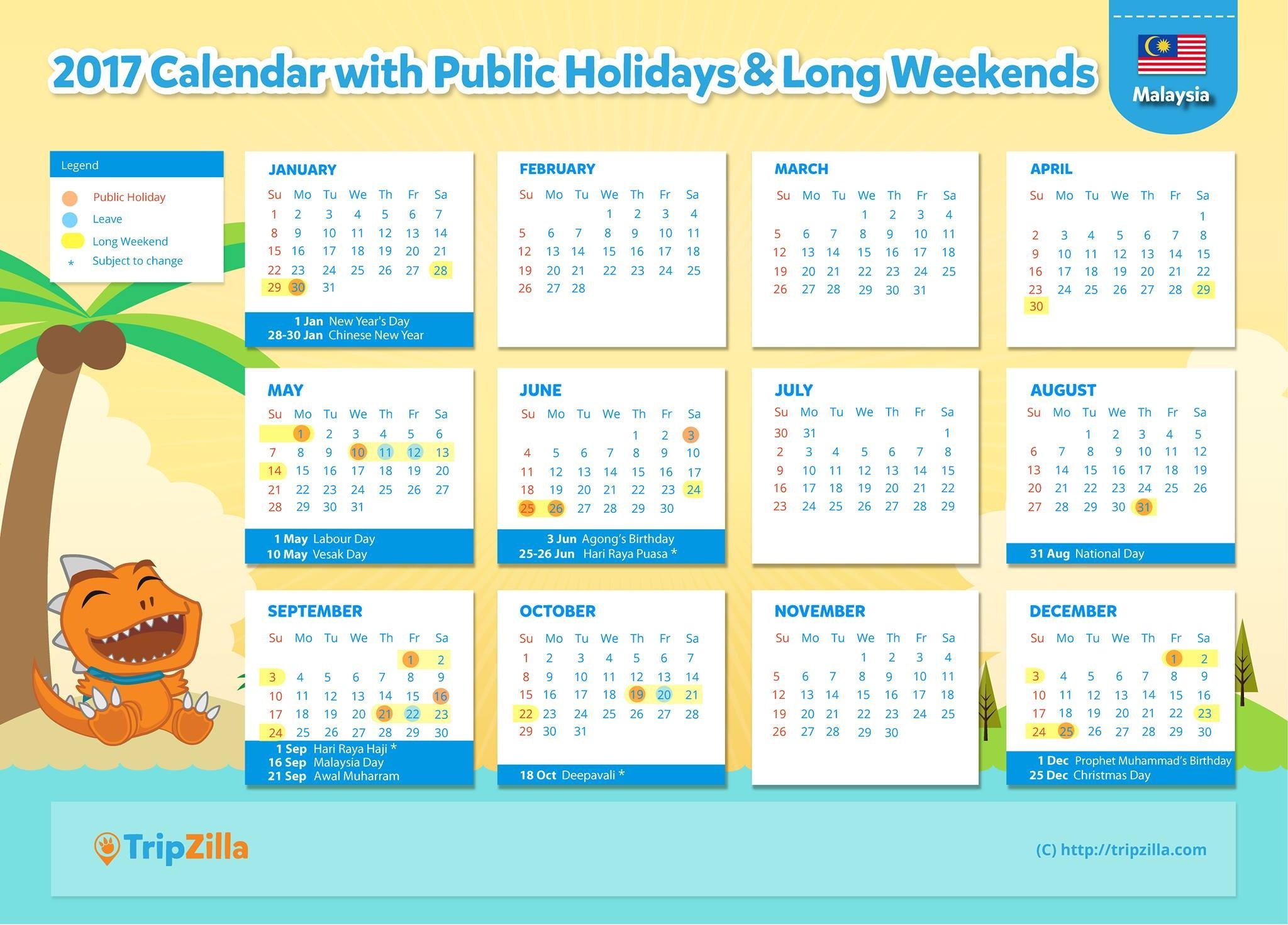 malaysian public holiday 2017