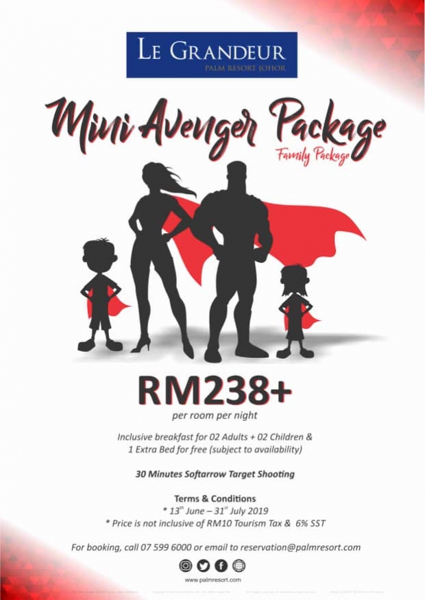 The Mini Avenger Package at Le Grandeur Palm Resort Johor