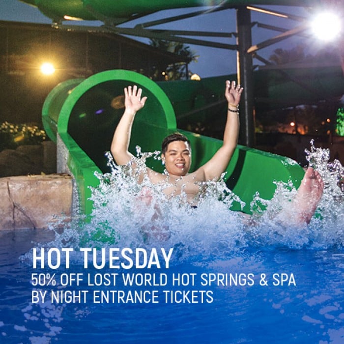 Lost World Hot Springs & Spa by Night: Hot Tuesday Deal