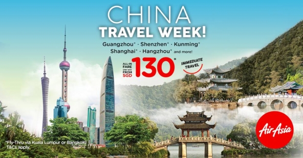 Explore China from SGD130 with AirAsia Flights