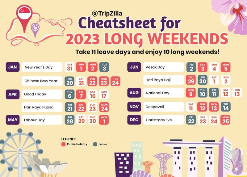 singapore long weekends 2023