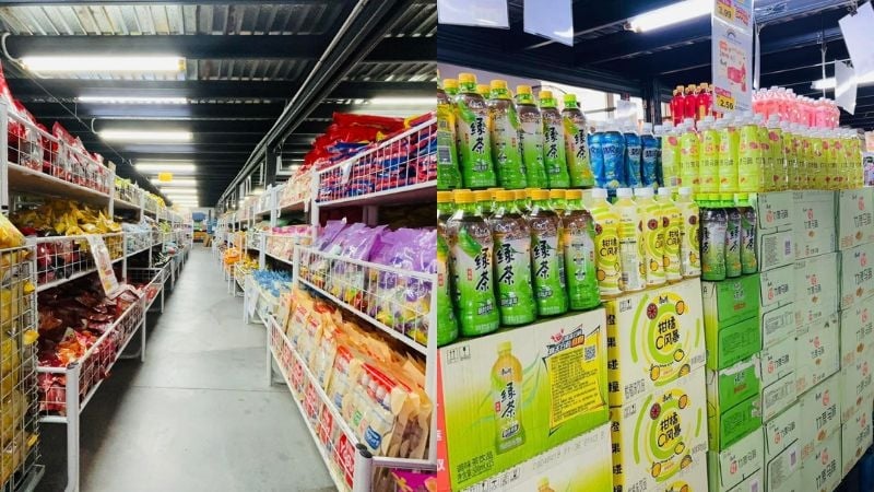 aisles of food and drinks