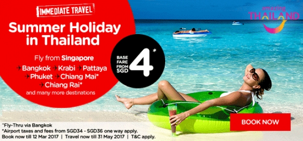 Explore Thailand from SGD4 with AirAsia