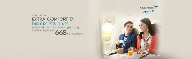 Extra Comfort Explore Biz-Class in Garuda Indonesia Starting From SGD 668
