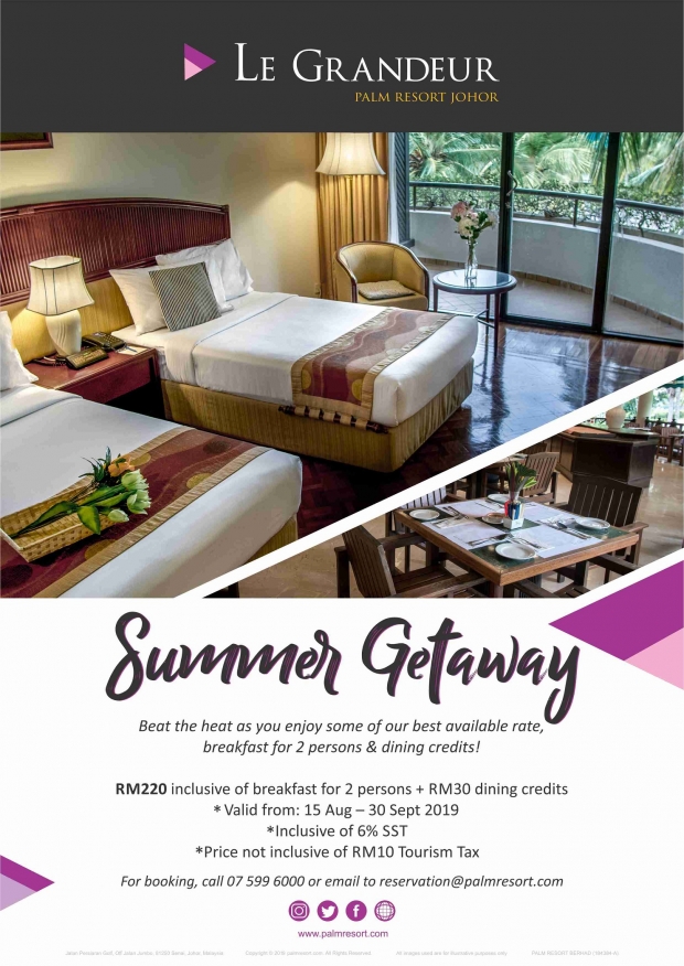 Summer Getaway Promotion at Le Grandeur Palm Resort Johor