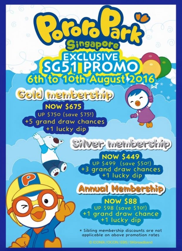 Enjoy Pororo Park Singapore Membership Special at SGD51 in Celebration for National Day