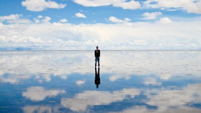 mirror salt lake in Bolivia