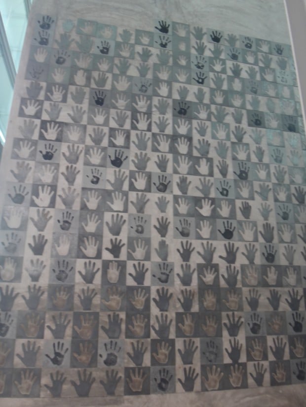 wall of hands