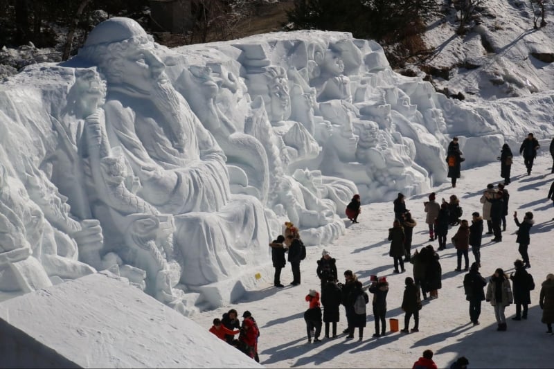 taebaeksan mountain snow festival winter in korea