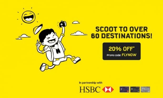 20% Off Selected Fares to 60 Scoot Destinations with HSBC