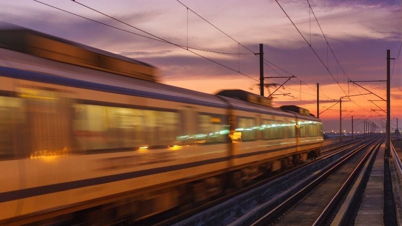 rushing train