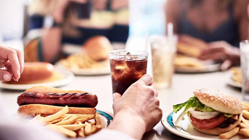 a spread of western dishes