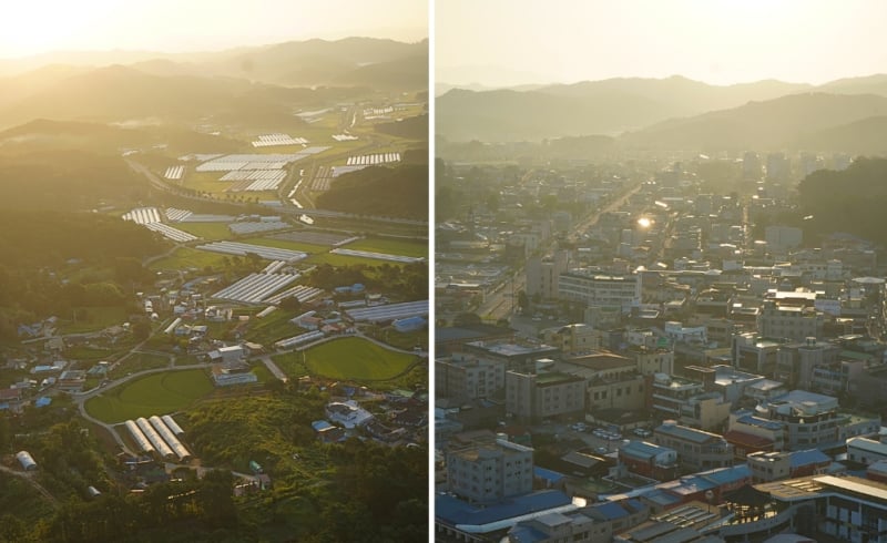 Hot air balloon ride, aerial views