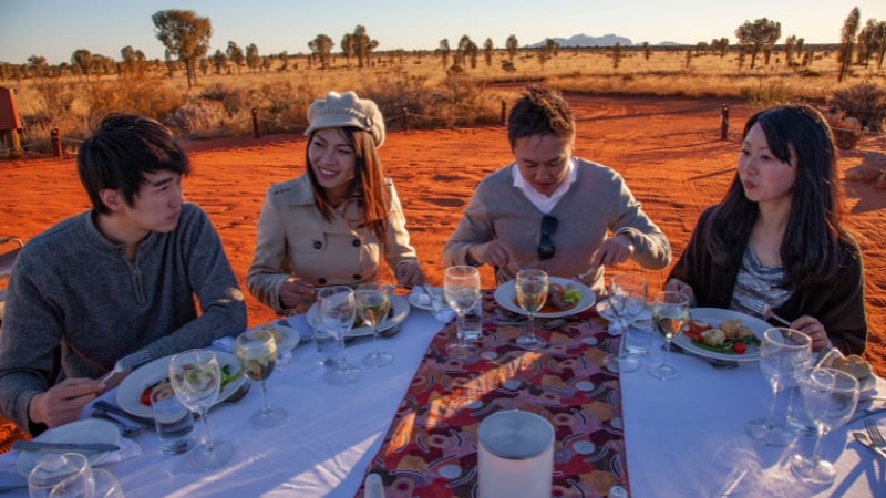 Diners at the sounds of silence experience in Uluru