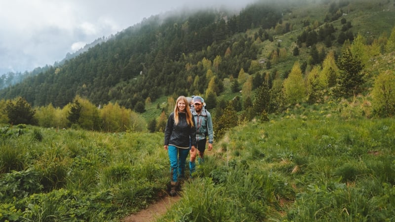 a couple in the green mountains