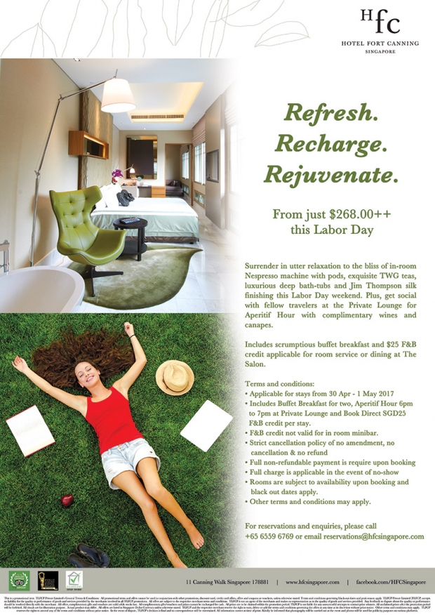 Labor Day Special in Hotel Fort Canning from SGD268