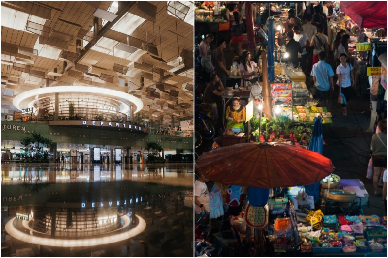 changi airport and thai night market
