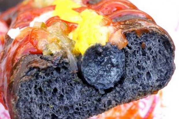 black hot dog