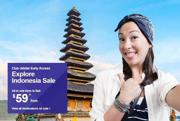 Club Jetstar Early Access to Indonesia Fare Sale from SGD53