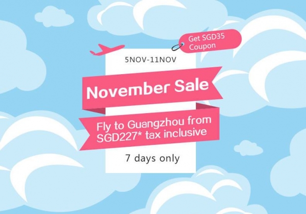 7 Day November Sale in China Southern Airlines from SGD227