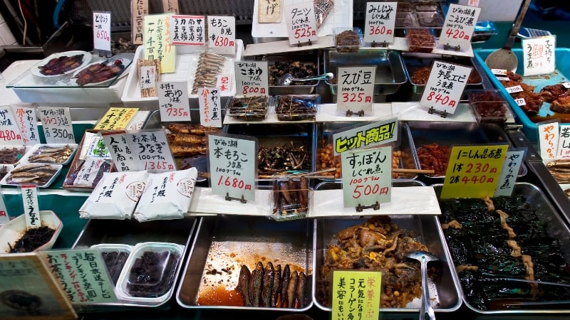 nishiki market, kyoto, japan