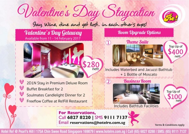 Valentine's Day Staycation from SGD280 in Hotel Re!