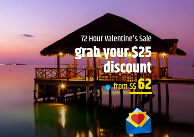 72 Hr Valentine's Sale with SGD25 Off on All Flights on CheapTickets.sg