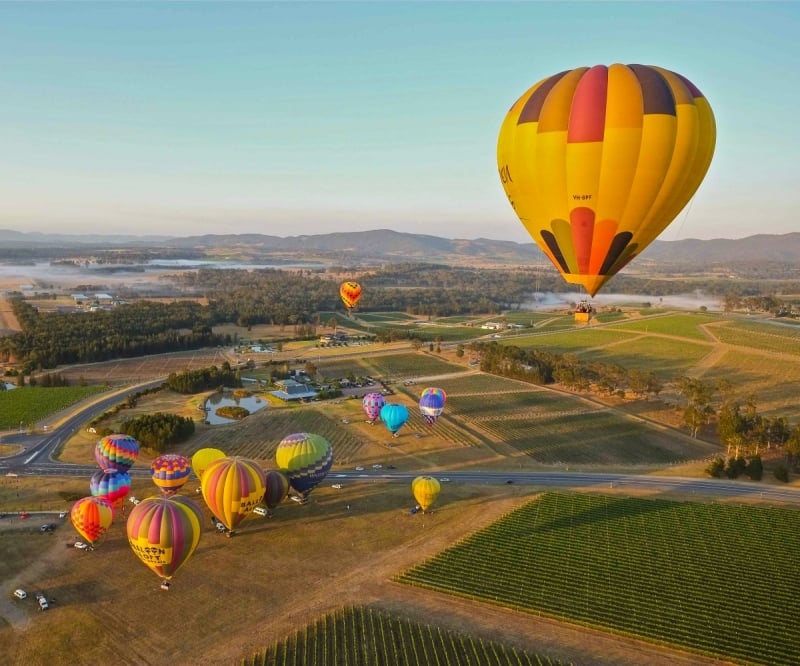 hot air balloon ride in the hunter valley