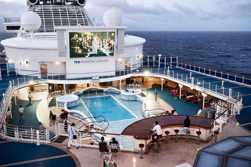 poolside movie screening on upper deck