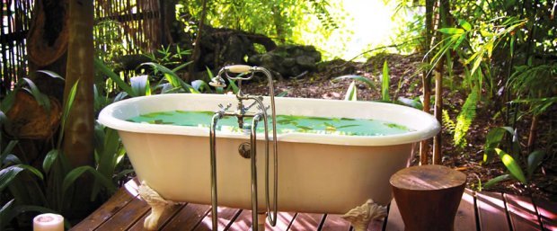 outdoor clawfoot bathtub