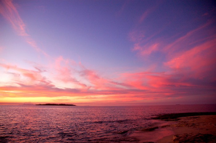 fiji pink sunset