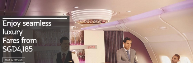 Enjoy Seamless Luxury from SGD4,185 on Qatar Airways