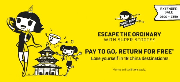 Pay to Go, Return for FREE with Scoot Escape Tuesday Sale