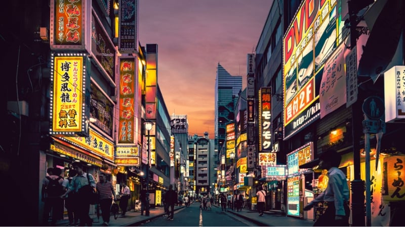 tokyo street in the evening