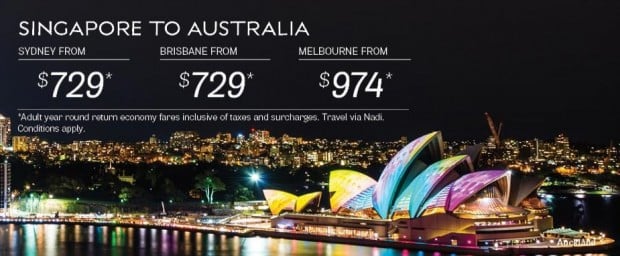 Fly to Australia with Fiji Airways from SGD729