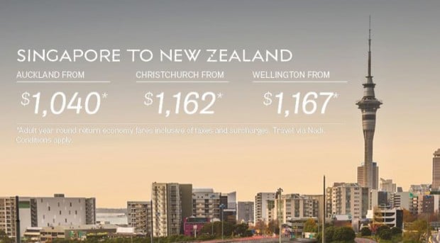 Fly to New Zealand with Fiji Airways from SGD1,040