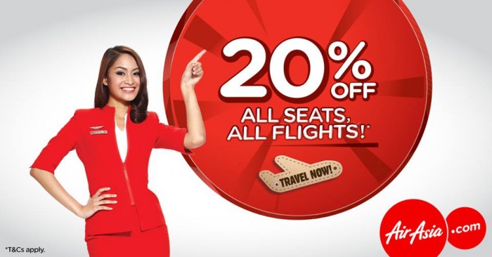 Enjoy 20% Off All Seats, All Flights on AirAsia
