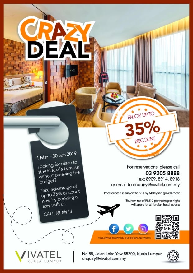 Crazy Deal at Vivatel Kuala Lumpur with Up to 35% Savings