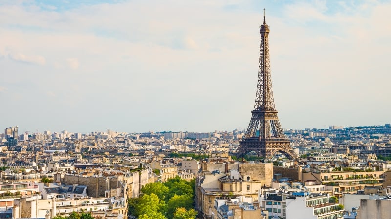 the skyline of paris, france