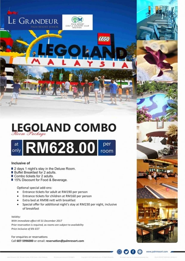 Stay and Play with Le Grandeur Palm Resort and Legoland Promotion